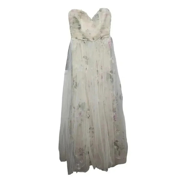 Maniju Ellen Floral Tulle Maxi Dress Bridal Size M - Picture 6 of 8